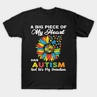 A Big Piece Of My Heart Has Autism and He's My Grandson T-Shirt